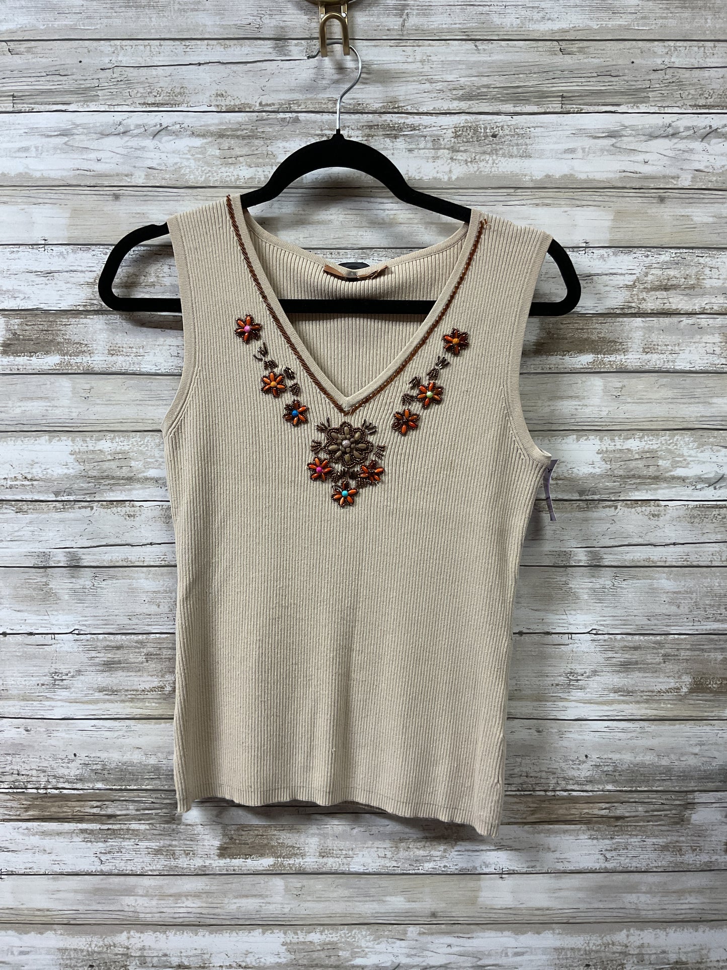 Top Sleeveless By Belldini In Tan, Size:L
