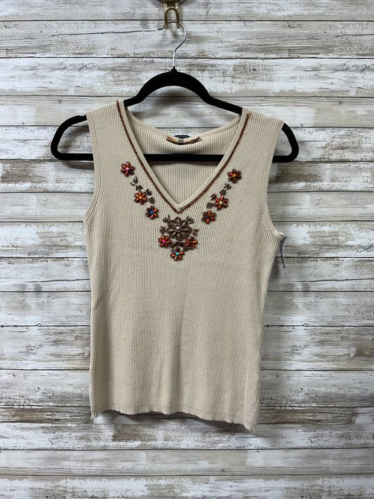 Top Sleeveless By Belldini In Tan, Size:L