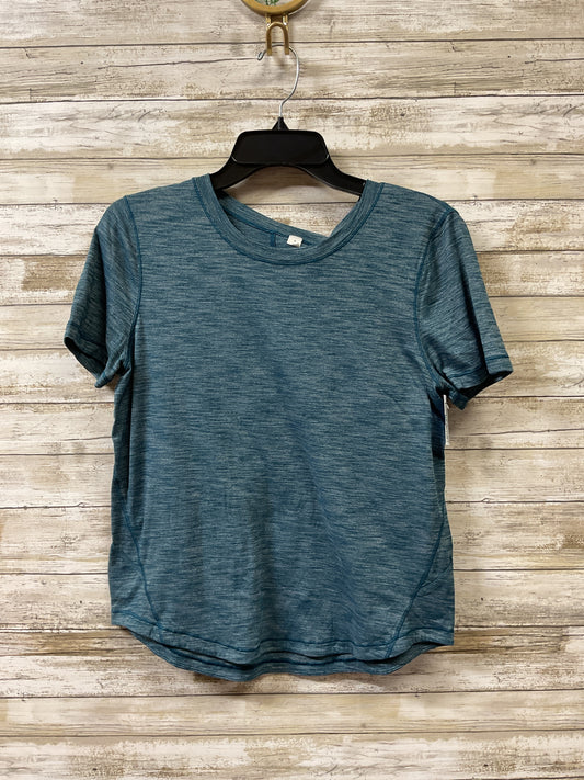 Athletic Top Ss By Lululemon In Blue, Size:8