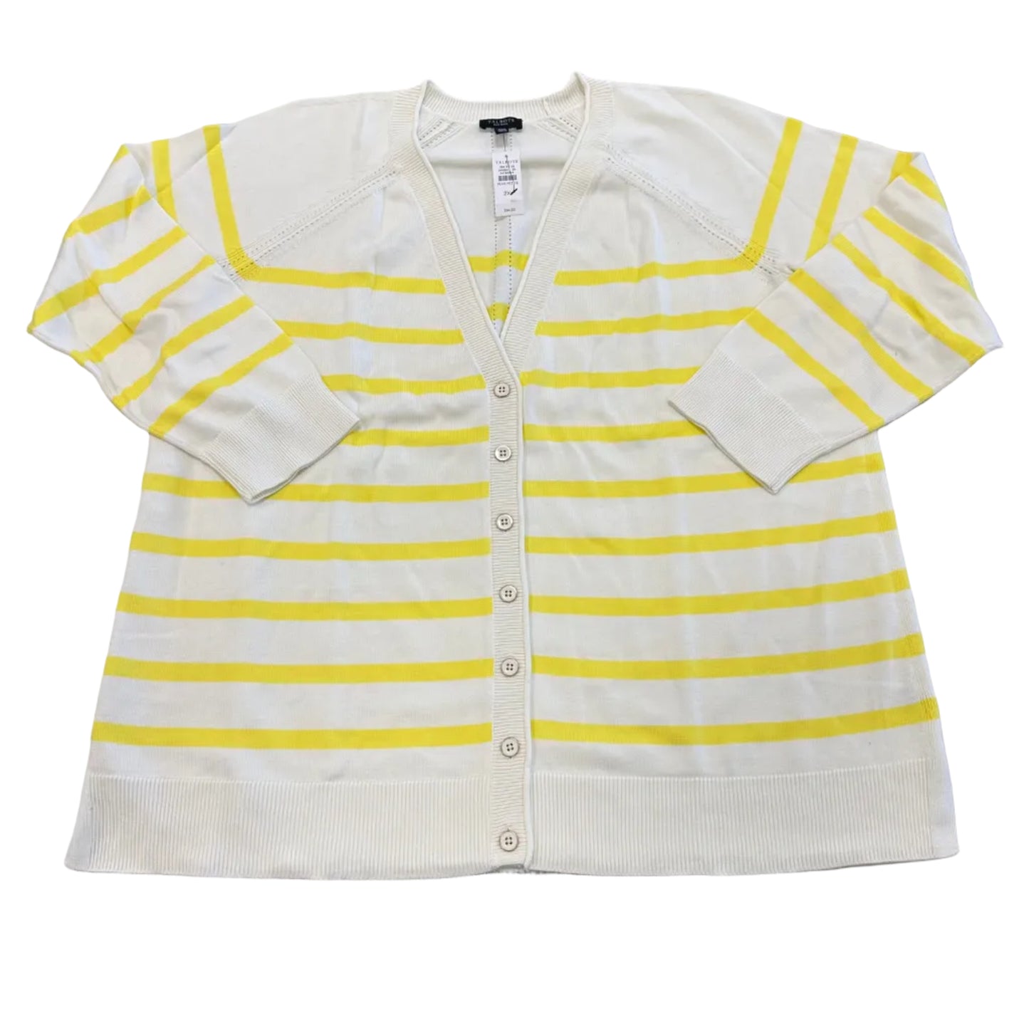 Cardigan By Talbots In Tan & Yellow, Size:2XP