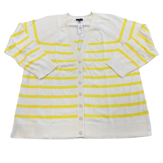 Cardigan By Talbots In Tan & Yellow, Size:2XP