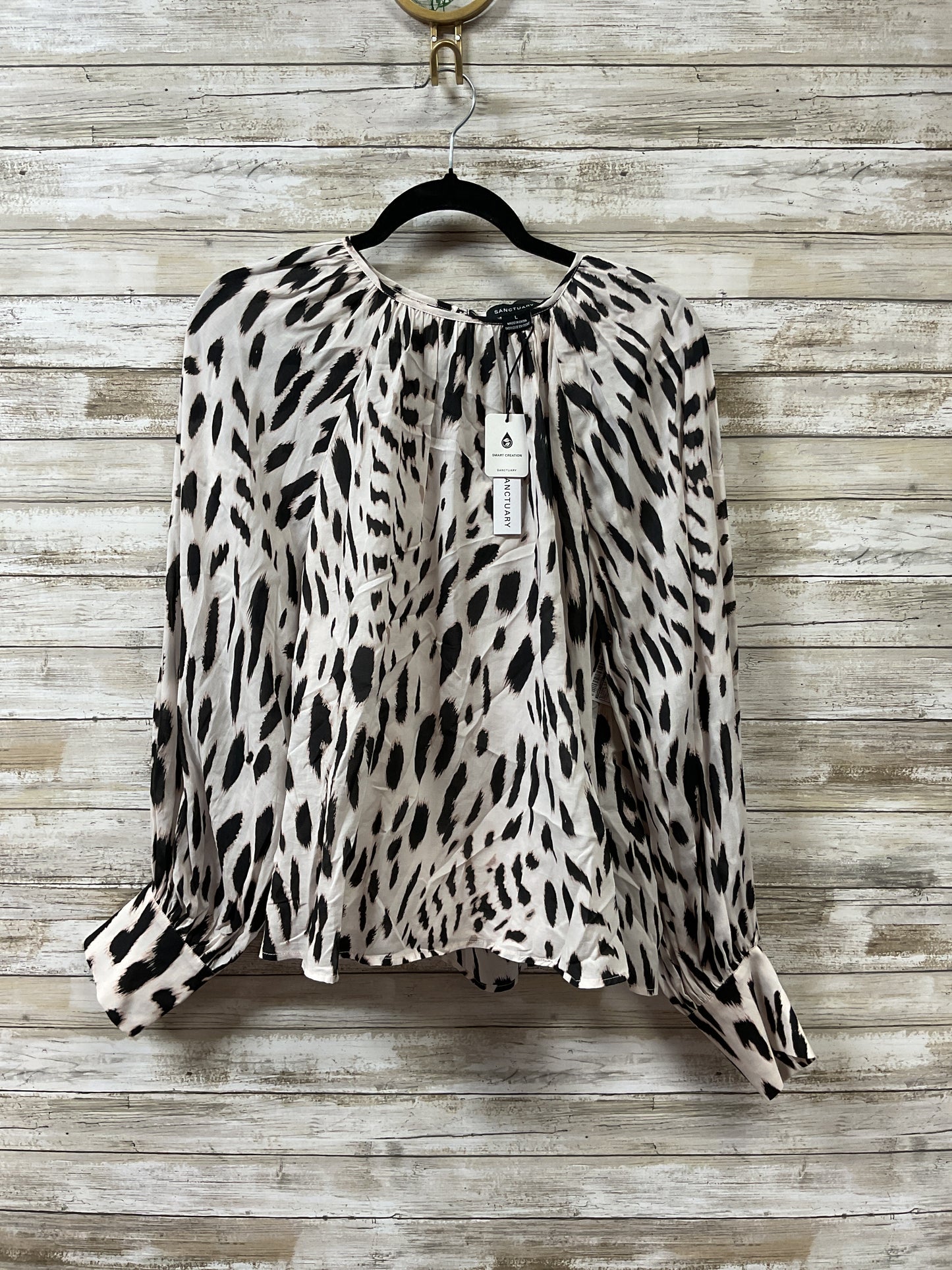 Blouse Ls By Sanctuary In Black & Cream, Size:L