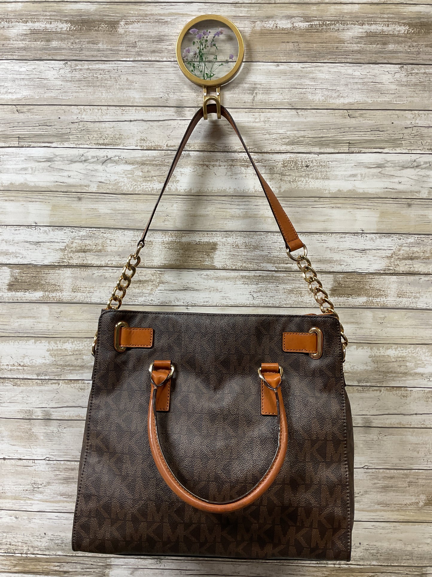 Handbag Designer By Michael Kors In Brown, Size:Large