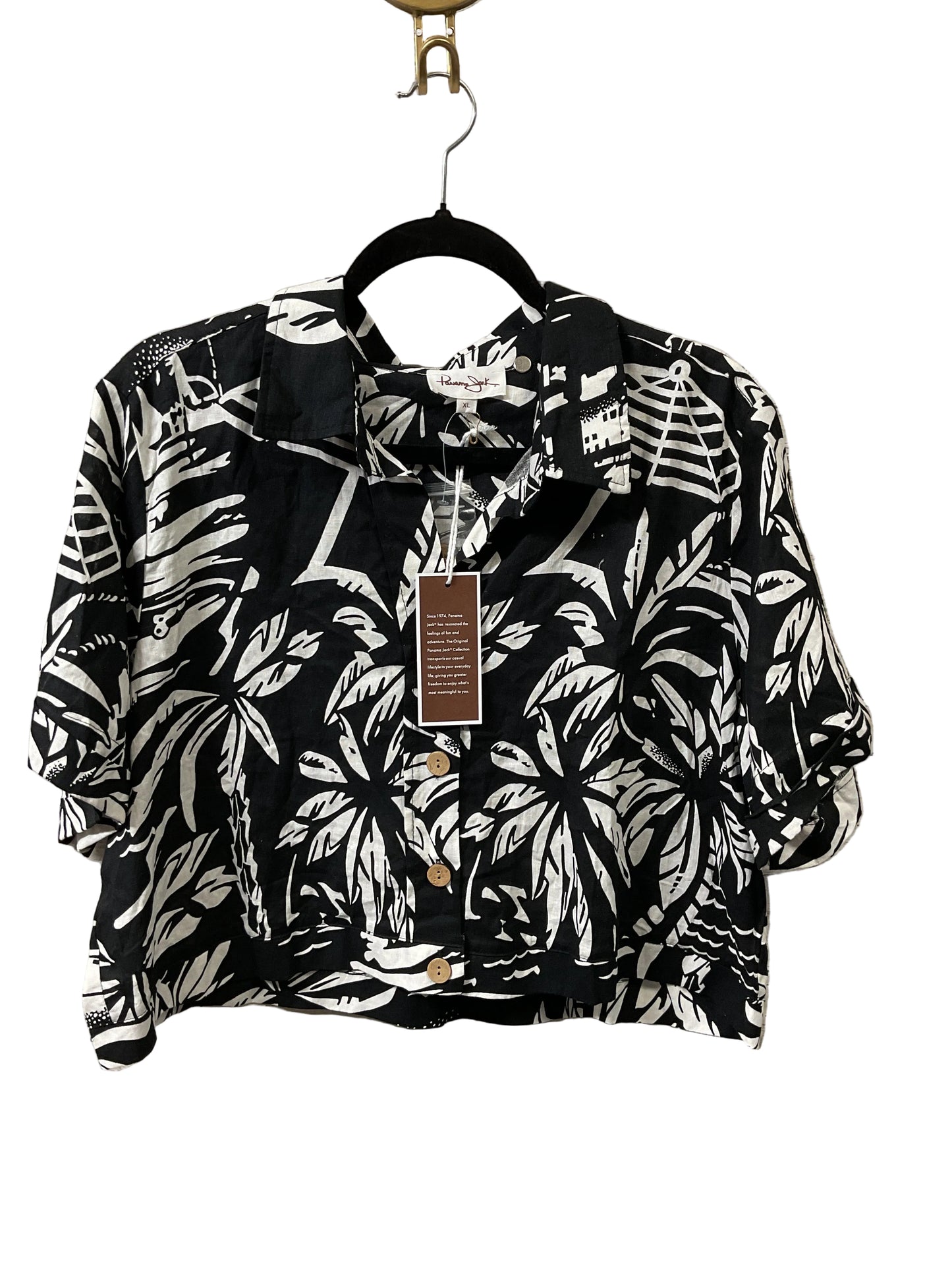 Top Ss By Clothes Mentor In Black & White, Size:Xl