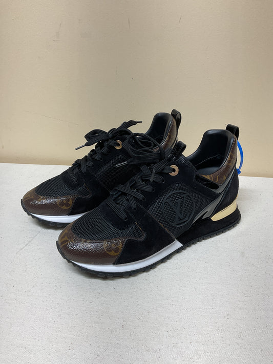 Shoes Luxury Designer By Louis Vuitton In Black & Brown, Size:7