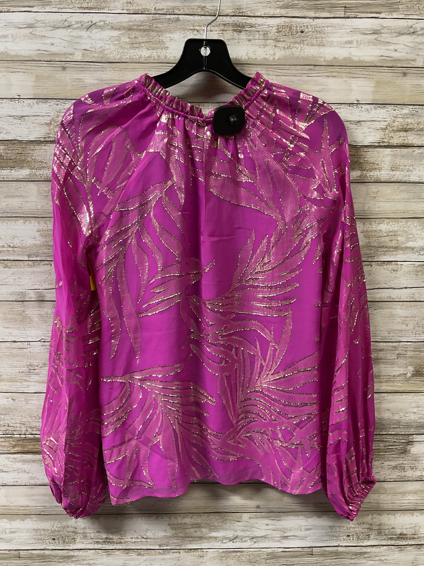 Top Ls Designer By Lilly Pulitzer In Gold & Pink, Size:S