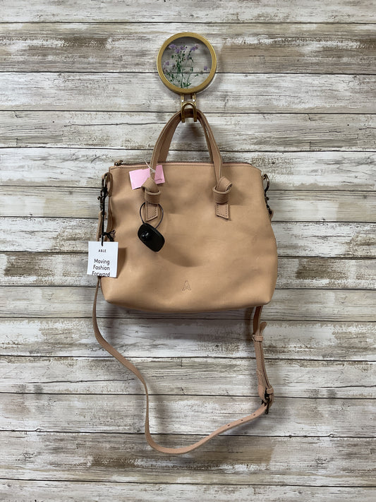Crossbody Leather By Able In Beige, Size:Medium
