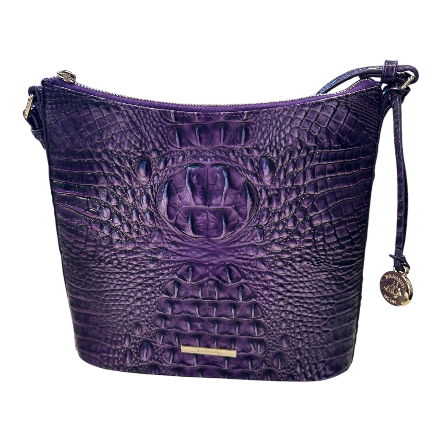 Crossbody Designer By Brahmin In Purple, Size:Medium
