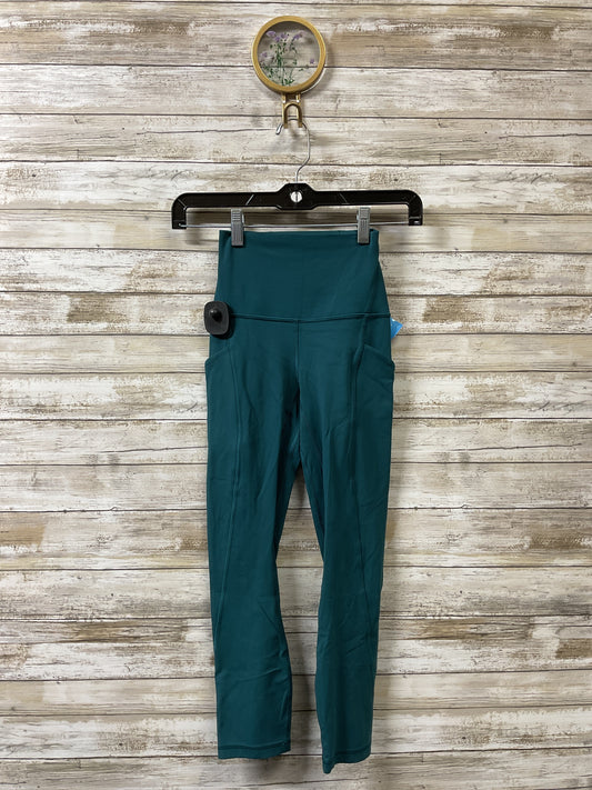 Athletic Leggings Capris By Lululemon In Green, Size:0