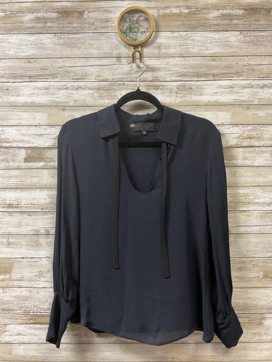 Blouse Ls By Nili Lotan In Navy, Size:Xs