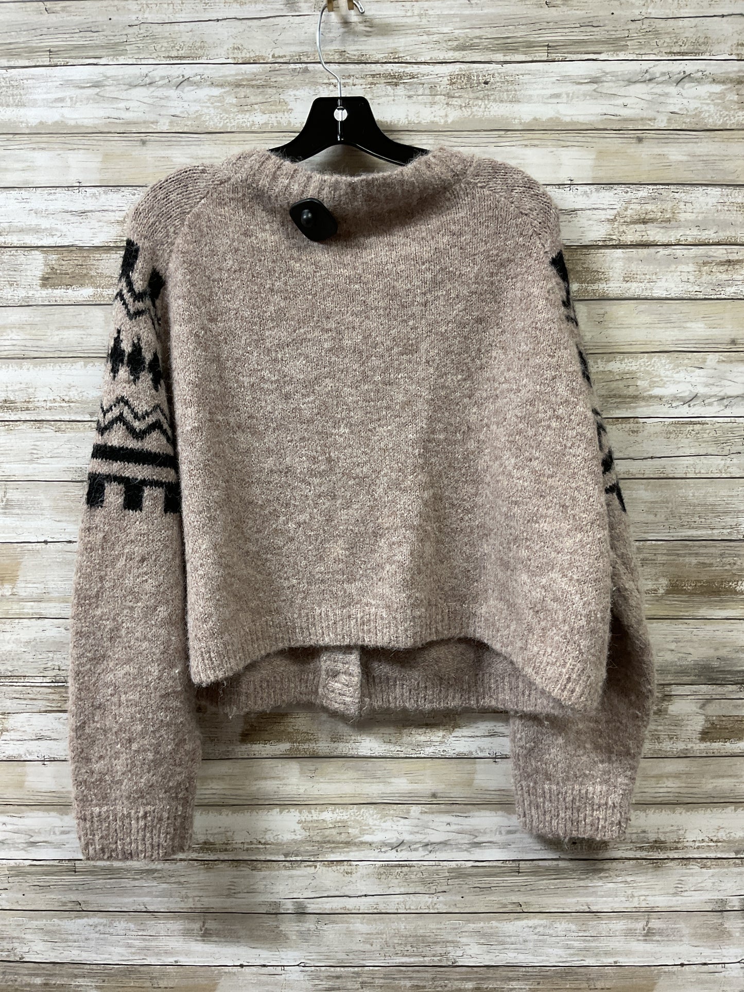 Sweater Cardigan By Vestique In Black & Brown, Size:L