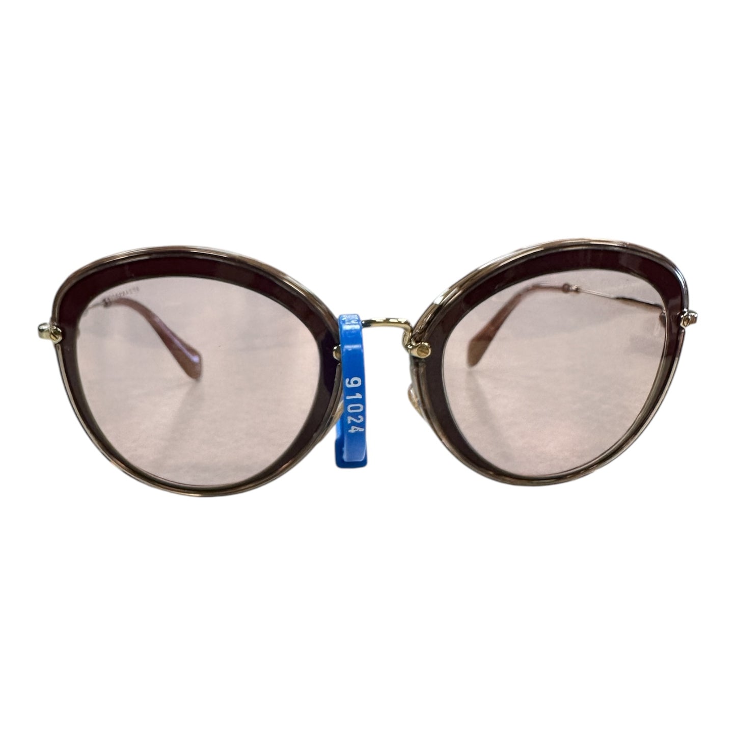 Sunglasses Luxury Designer By Miu Miu In Pink, Size: