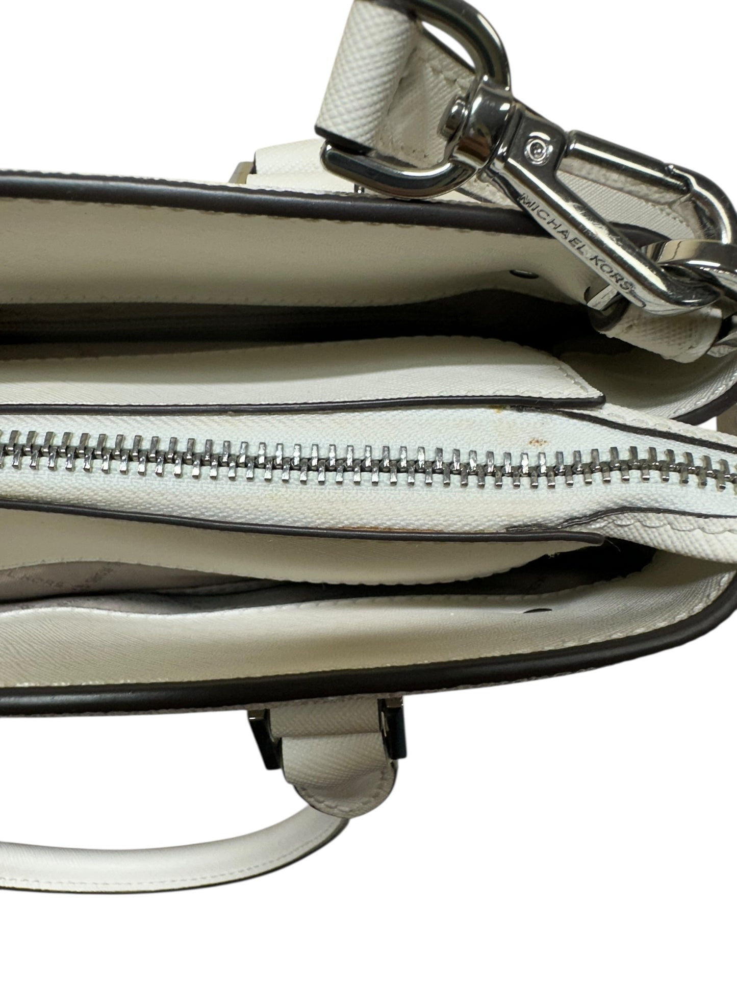 Handbag Designer By Michael Kors In White, Size:Large