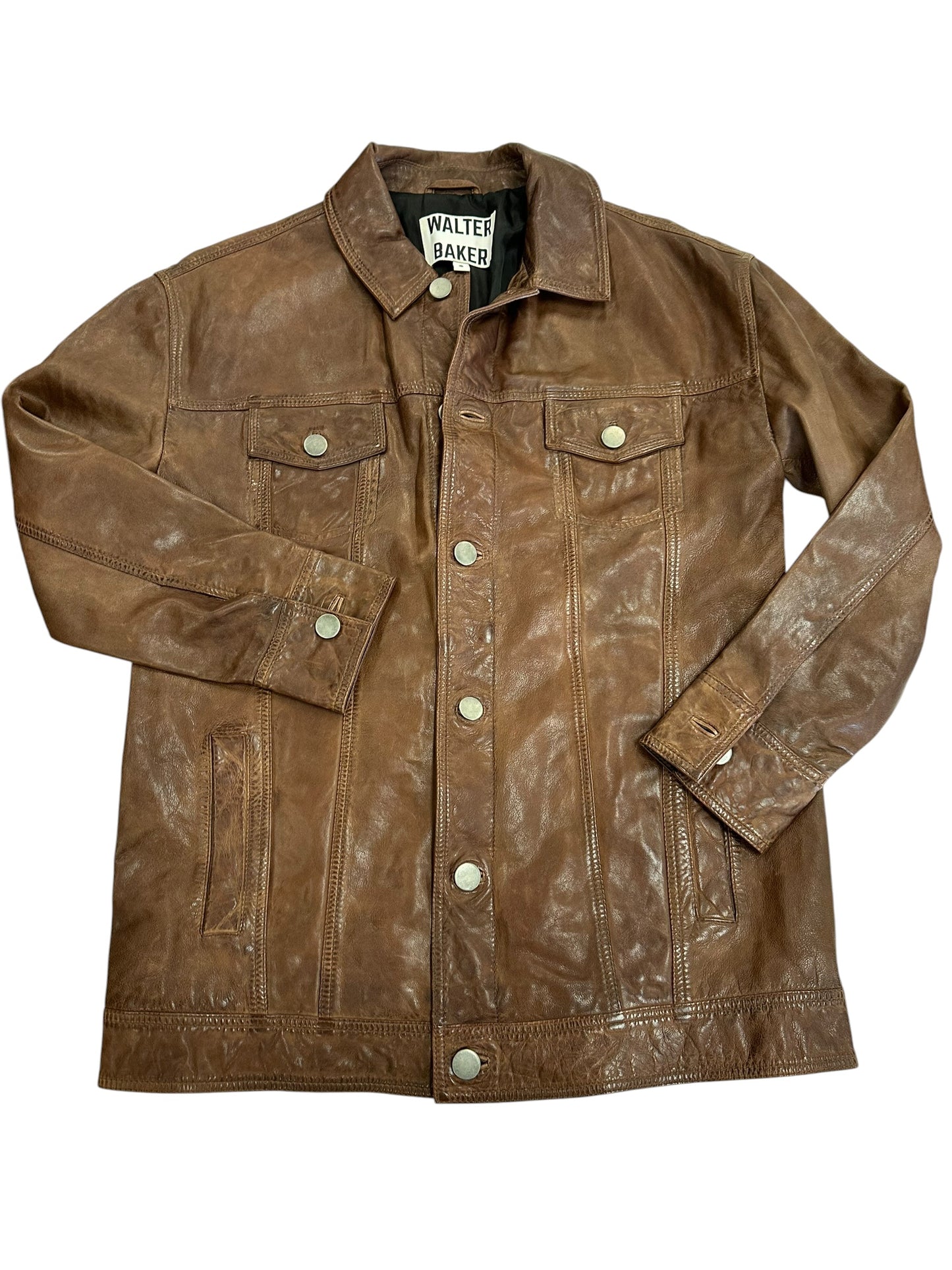 Jacket Leather By Walter Baker In Brown, Size:S
