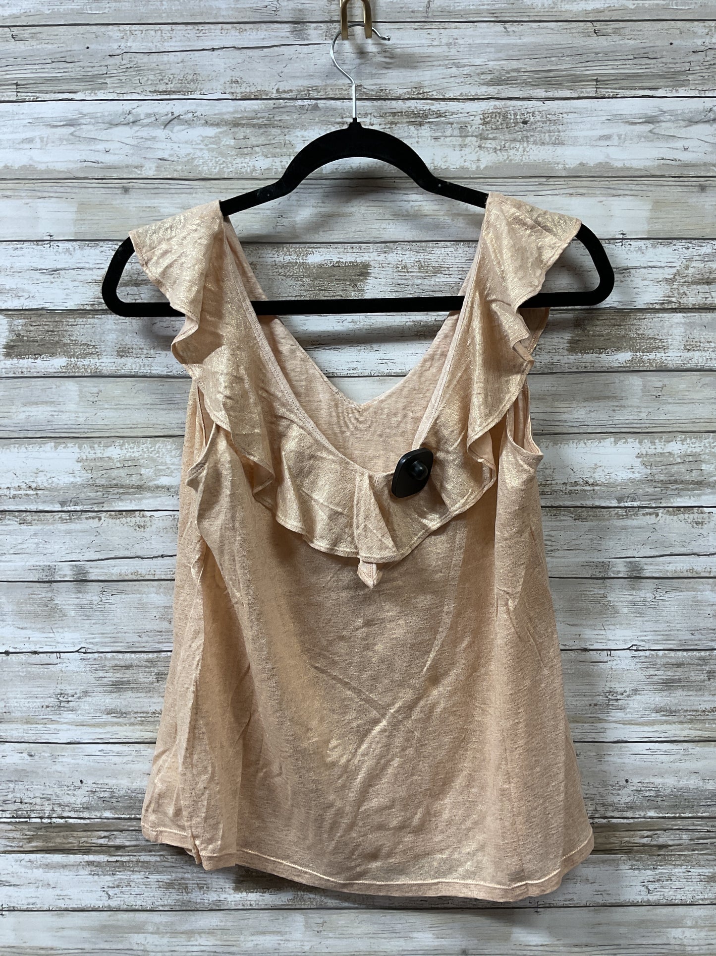 Top Sleeveless Designer By Lilly Pulitzer In Gold, Size:M
