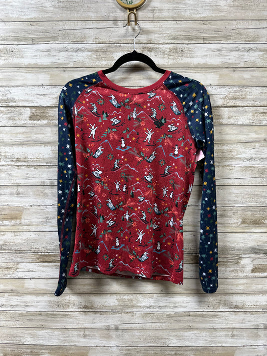 Athletic Top Ls Crewneck By Rabbit In Blue & Red, Size:M