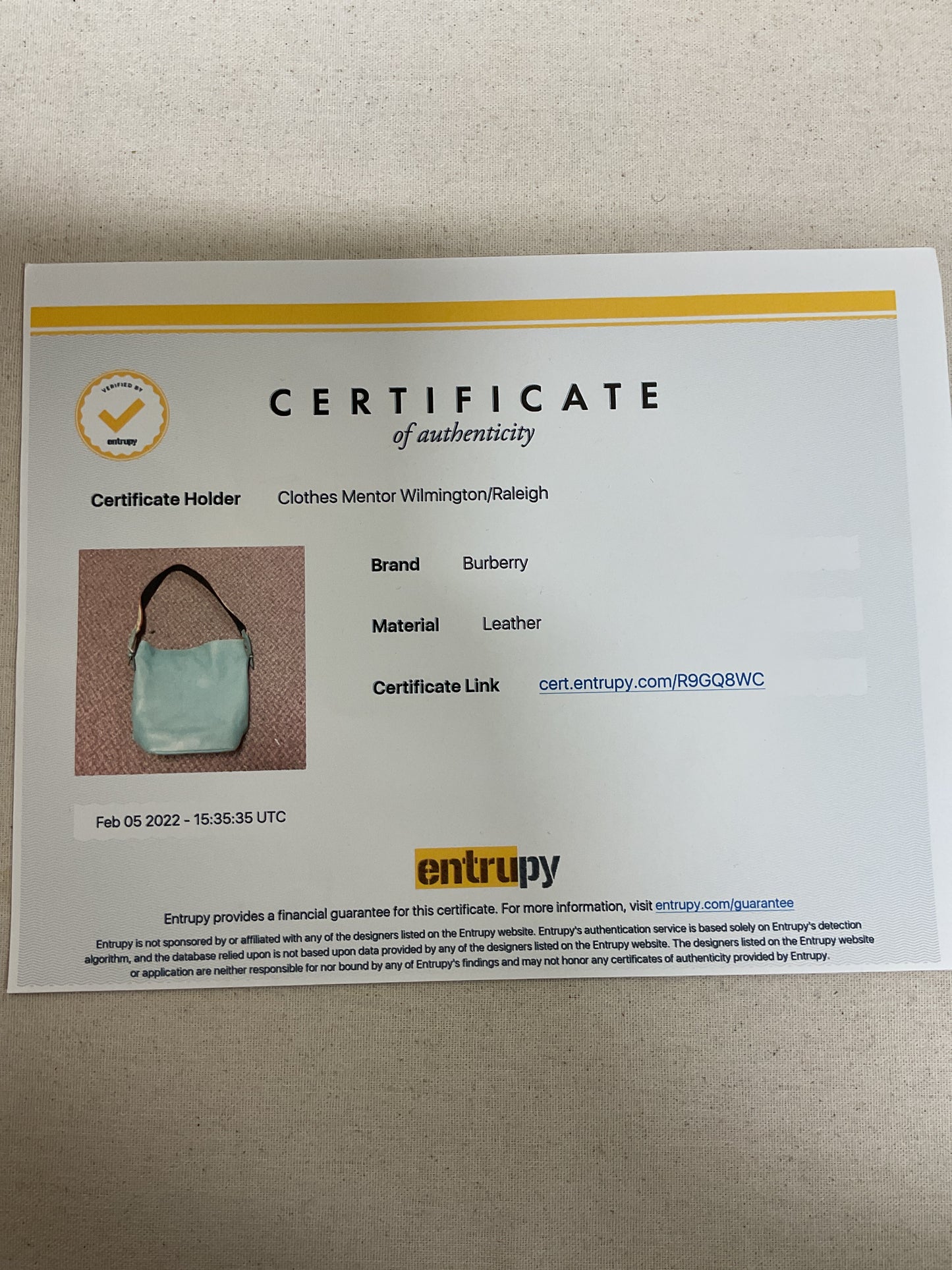 Handbag Luxury by Burberry -as is