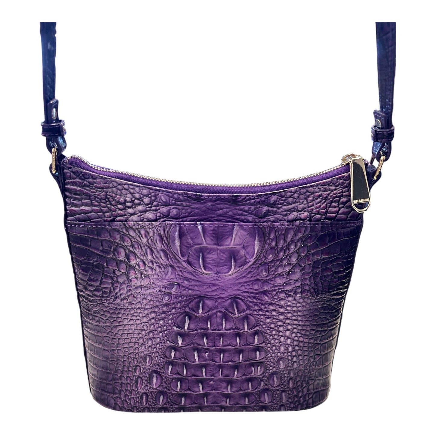 Crossbody Designer By Brahmin In Purple, Size:Medium