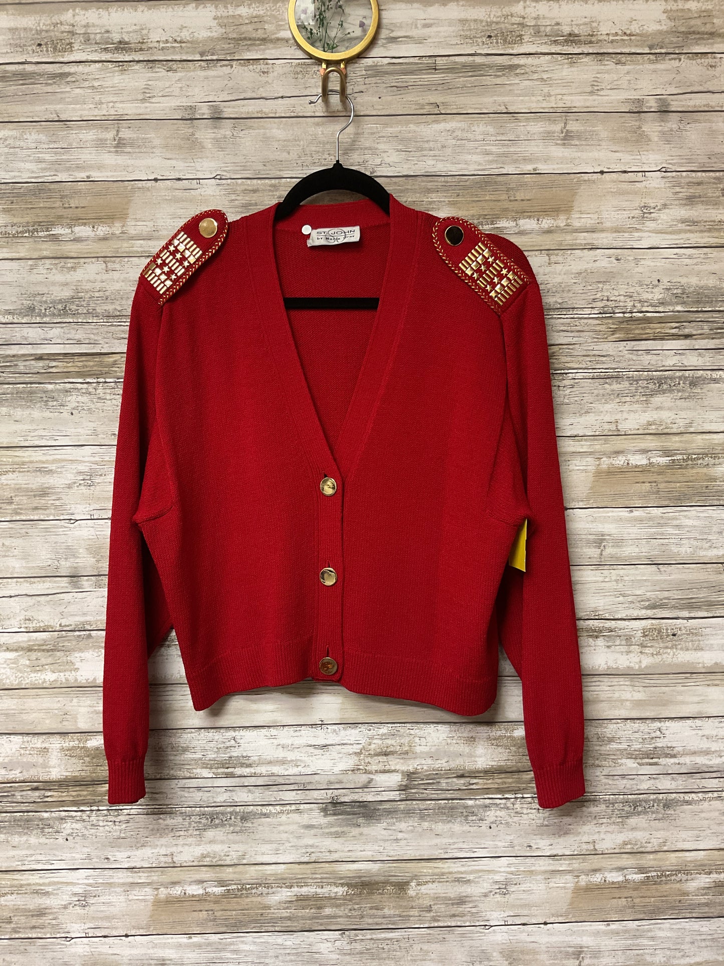 Cardigan Luxury Designer By St John Collection In Red, Size:M