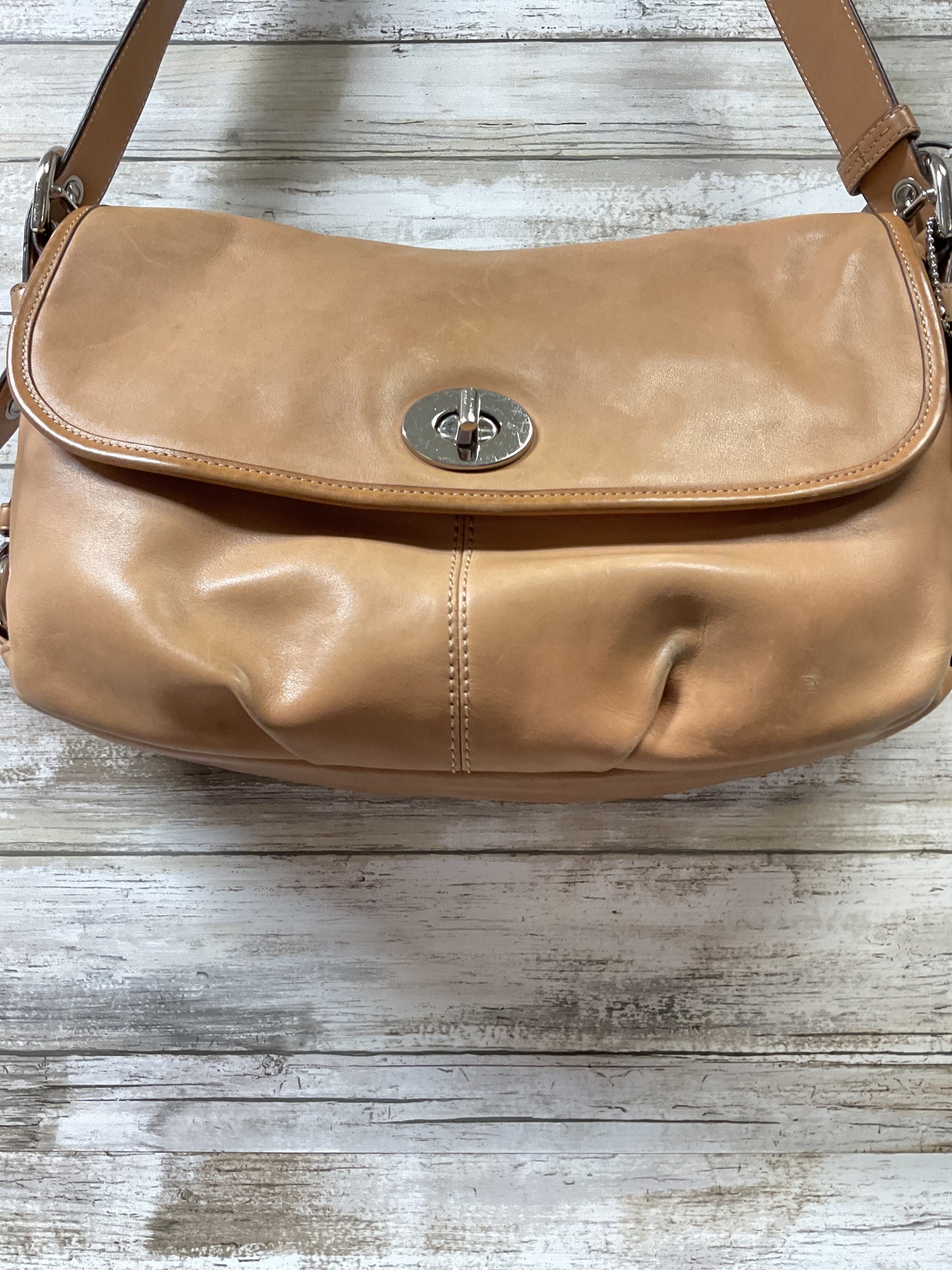 Handbag Designer By Coach In Tan, Size:Medium