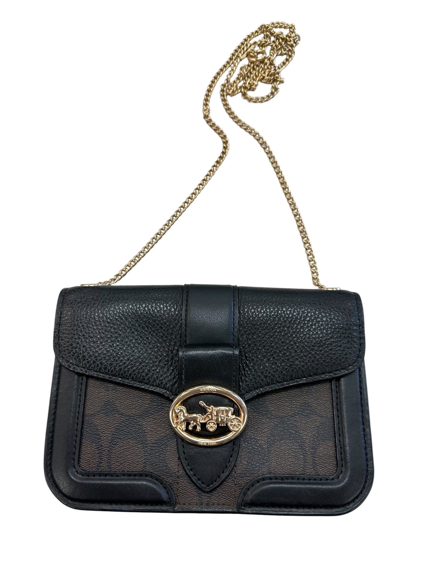 Crossbody Designer By Coach In Black & Brown, Size:Small