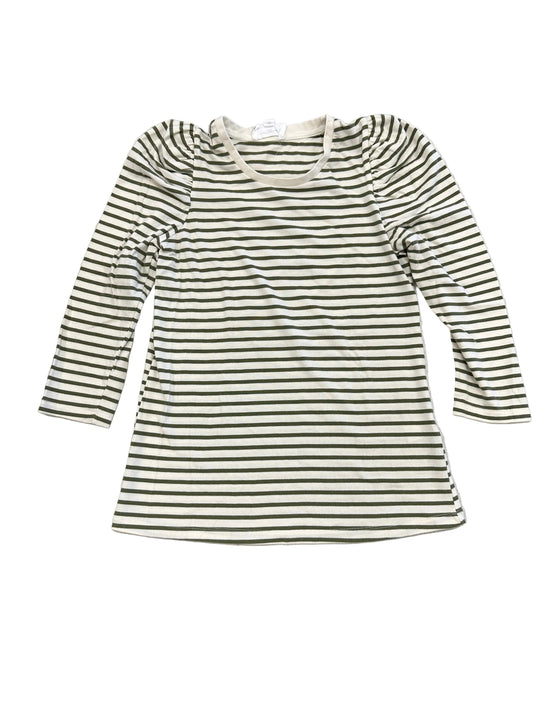 Top 3/4 Sleeve By Pomander Place In Green & White, Size:S