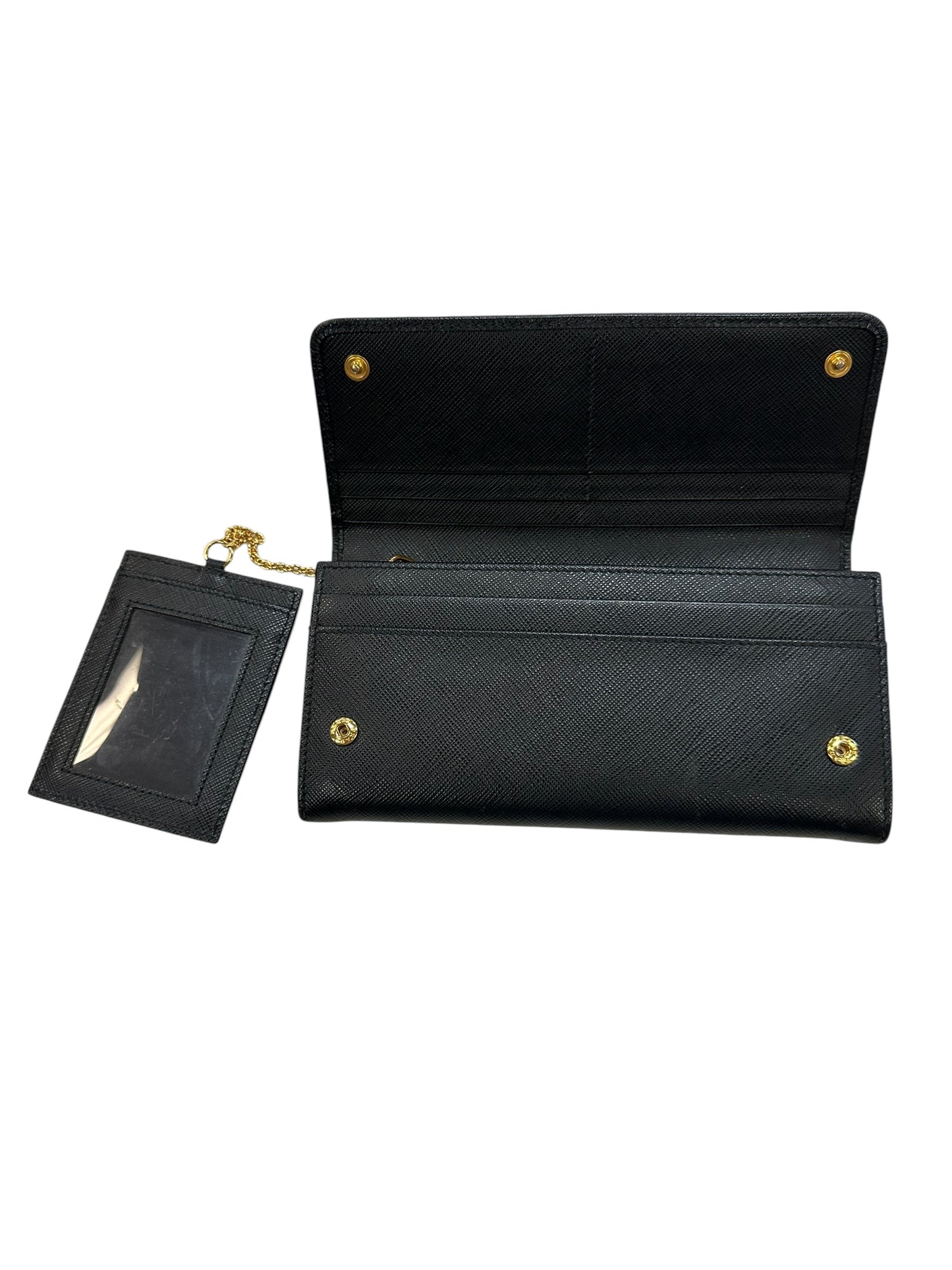 Wallet Luxury Designer By Prada In Black, Size:Large