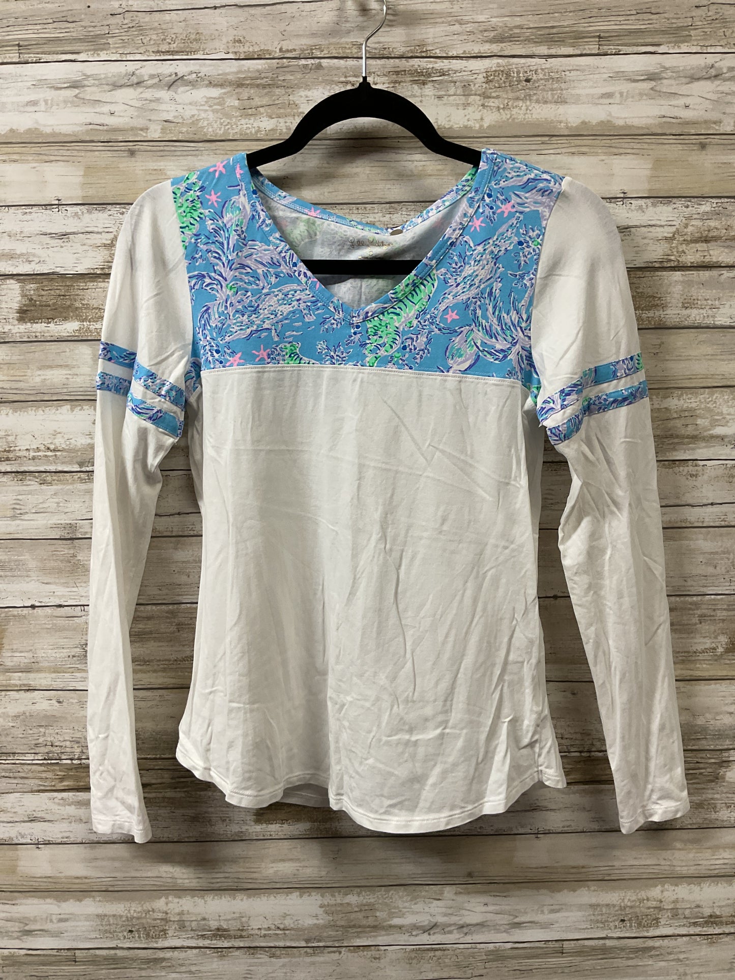 Top Ls Designer By Lilly Pulitzer In Blue & White, Size:S