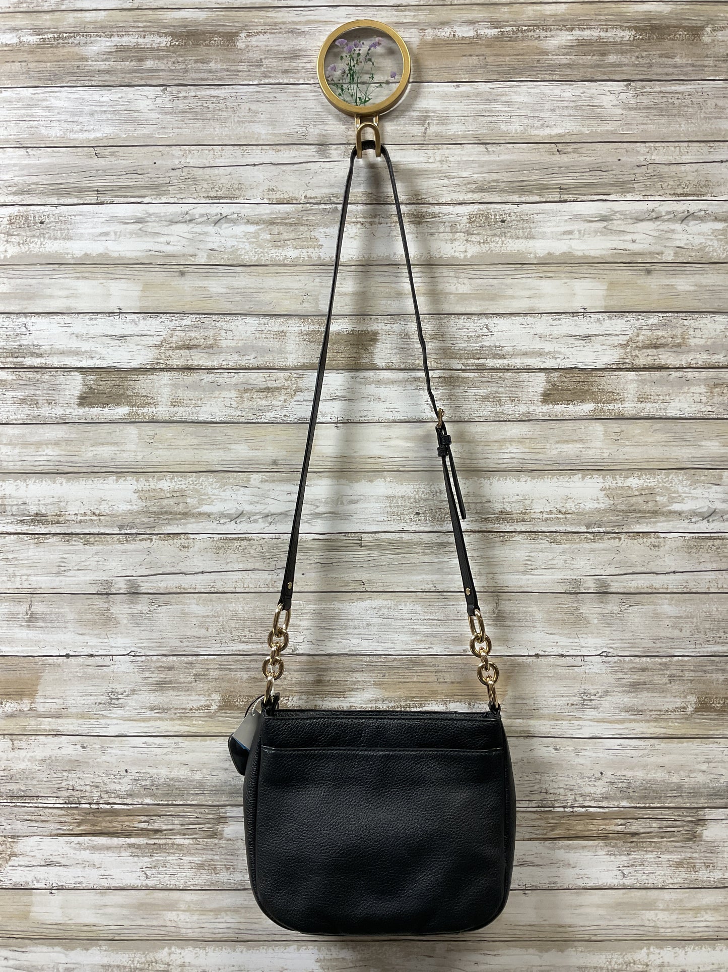 Handbag Designer By Michael By Michael Kors In Black & Gold, Size:Medium