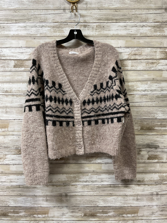 Sweater Cardigan By Vestique In Black & Brown, Size:L