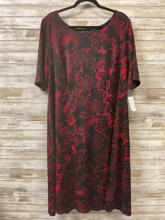 Dress Casual Maxi By Connected Apparel In Black & Red, Size:1X