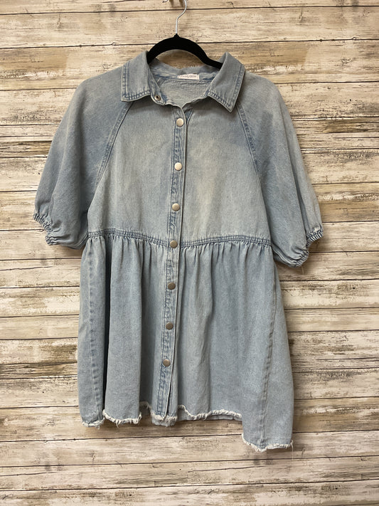 Dress Casual Short By Vestique In Blue Denim, Size:S