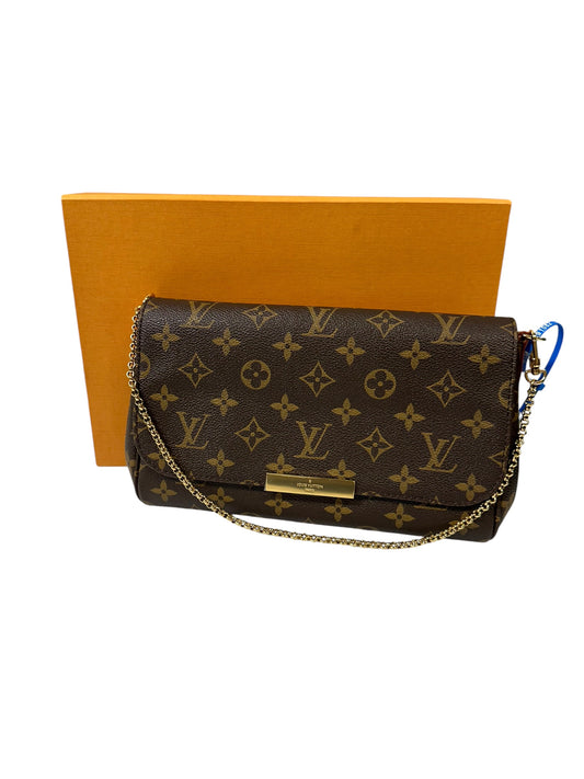 Handbag Luxury Designer By Louis Vuitton In Brown & Gold, Size:Small