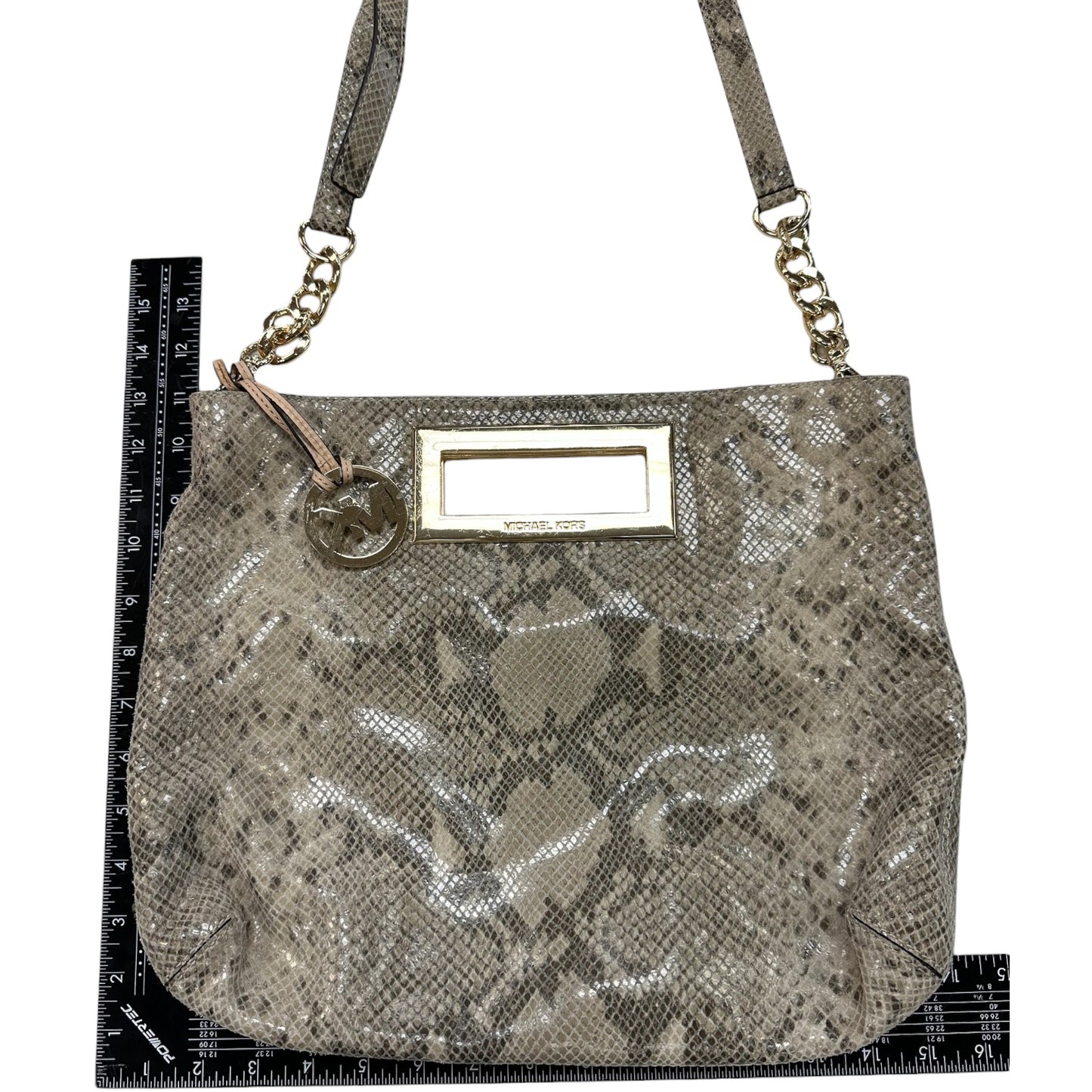 Handbag Designer By Michael Kors In Snakeskin Print, Size:Small