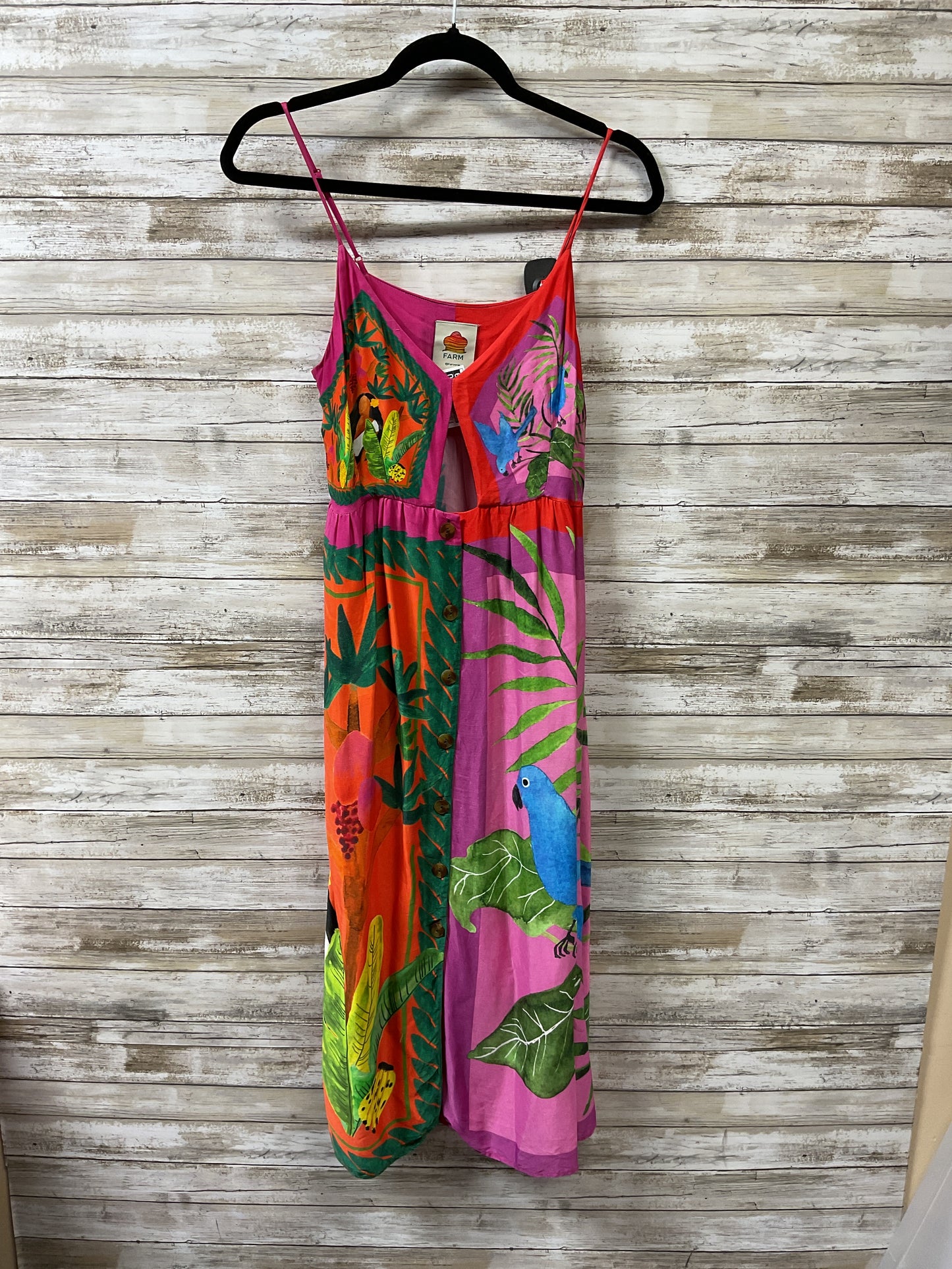 Dress Casual Short By Farm Rio In Pink & Red, Size:M