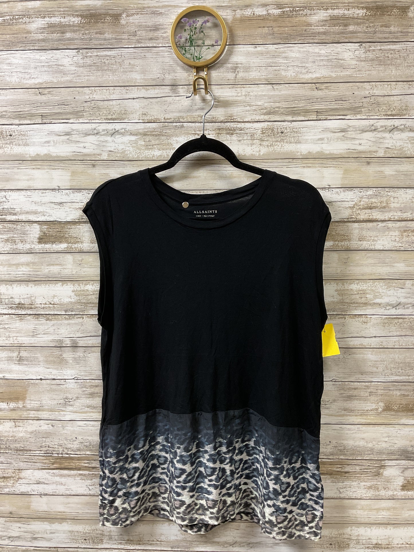 Top Sleeveless Designer By All Saints In Black, Size:L