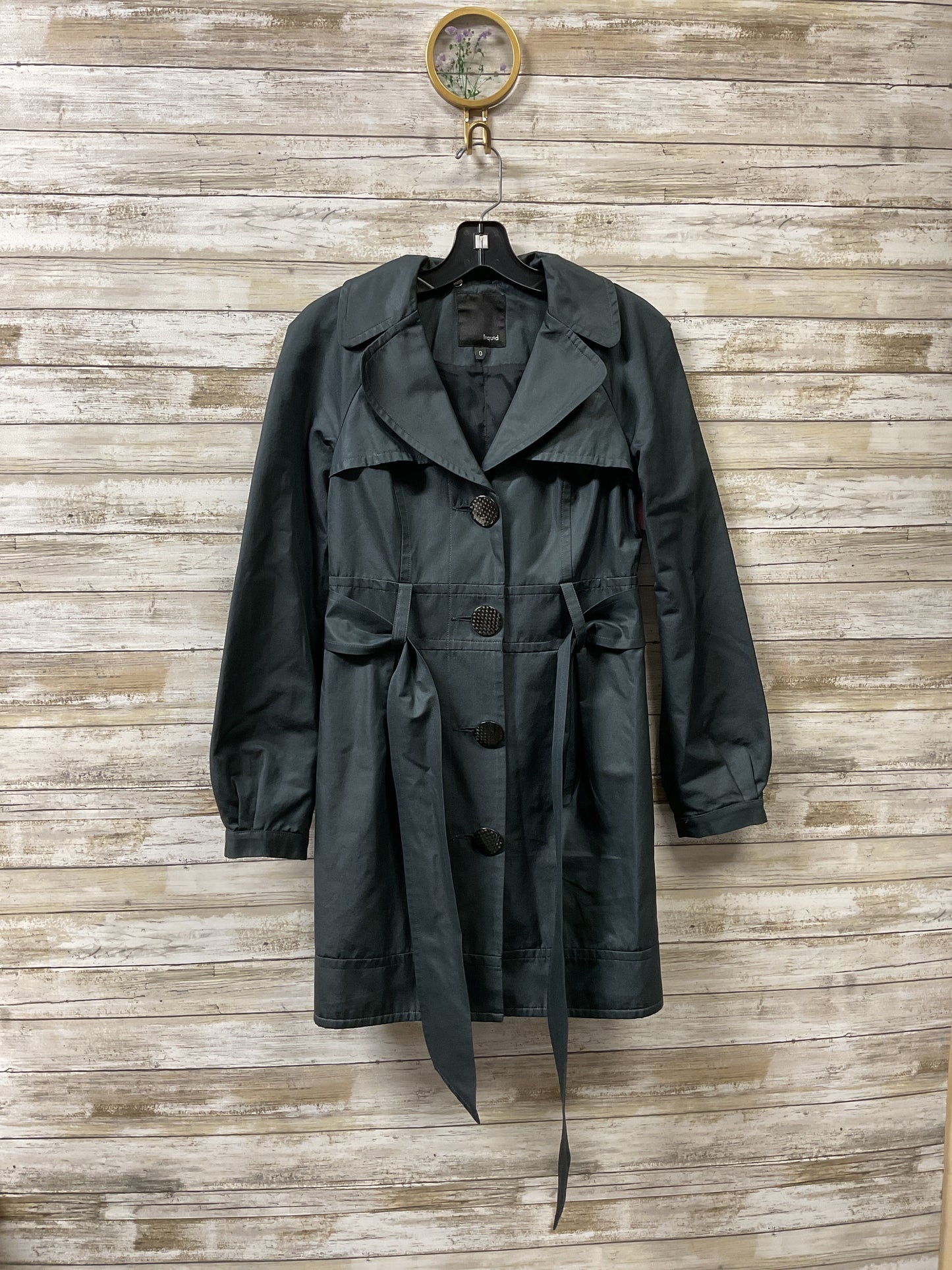 Coat Trench Coat By Cmc In Grey, Size:0