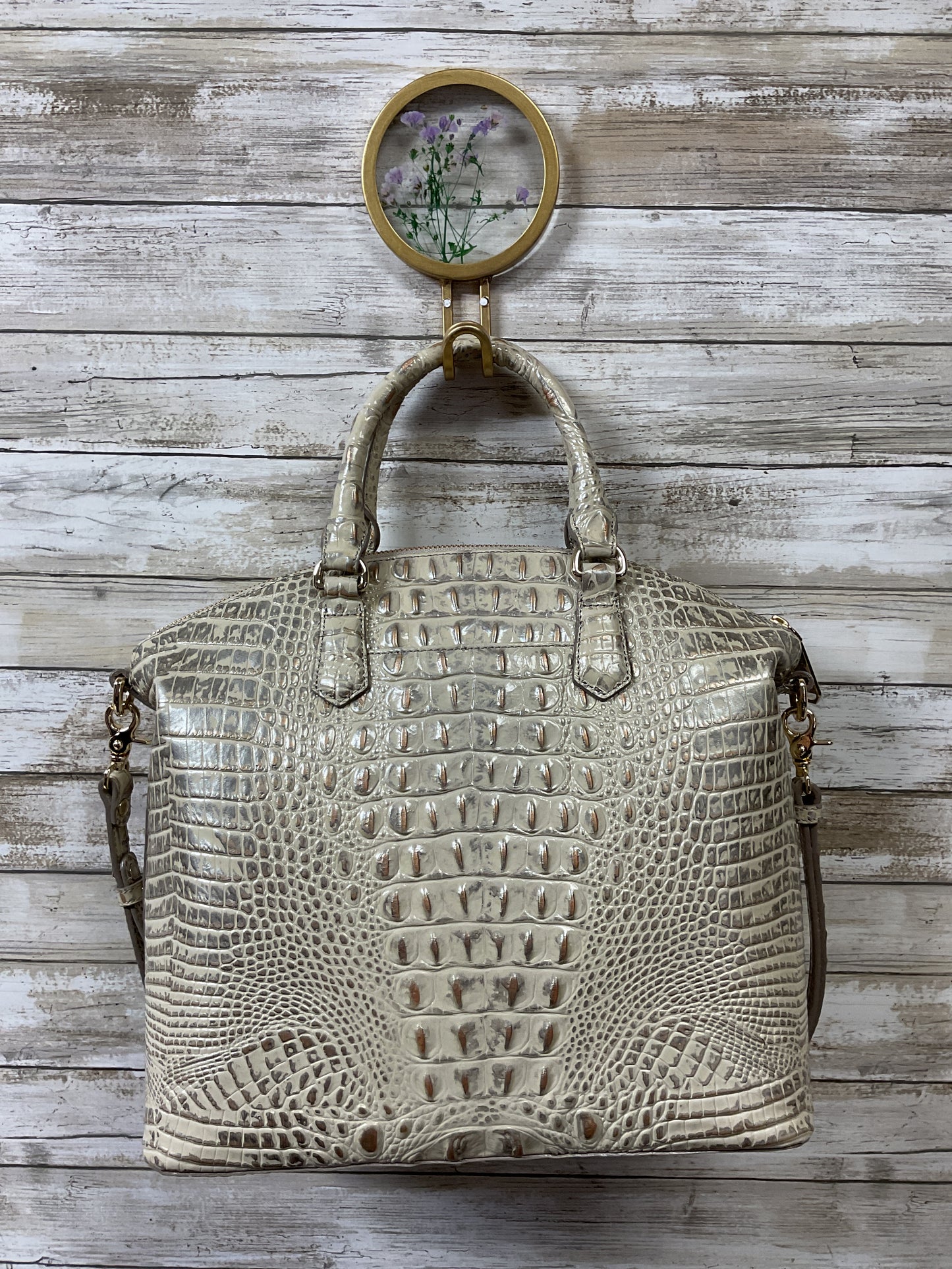 Handbag Designer By Brahmin In Beige, Size:Large