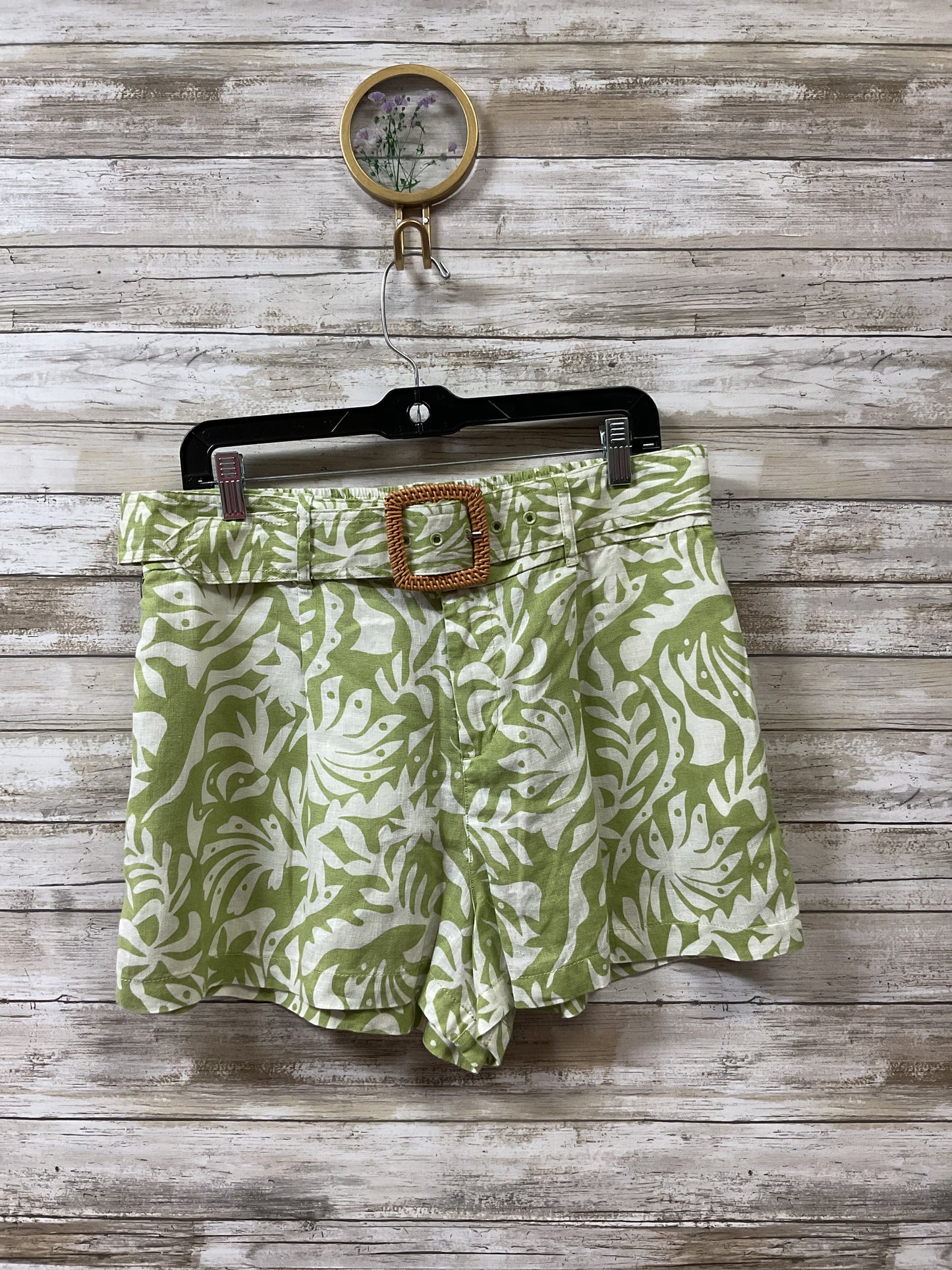 Shorts By Rachel Zoe In Green & White, Size:L