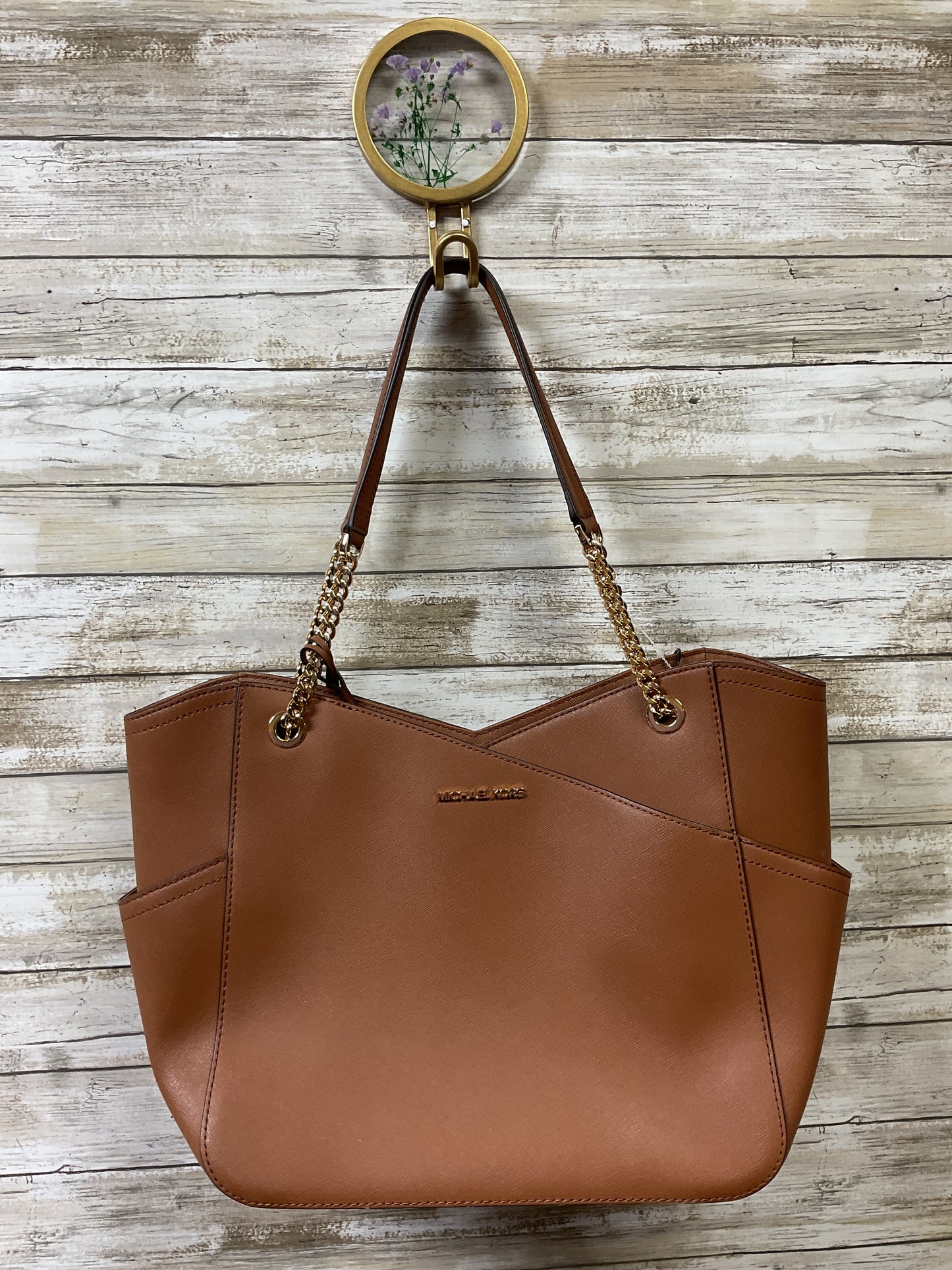 Handbag Designer By Michael Kors In Brown, Size:Large