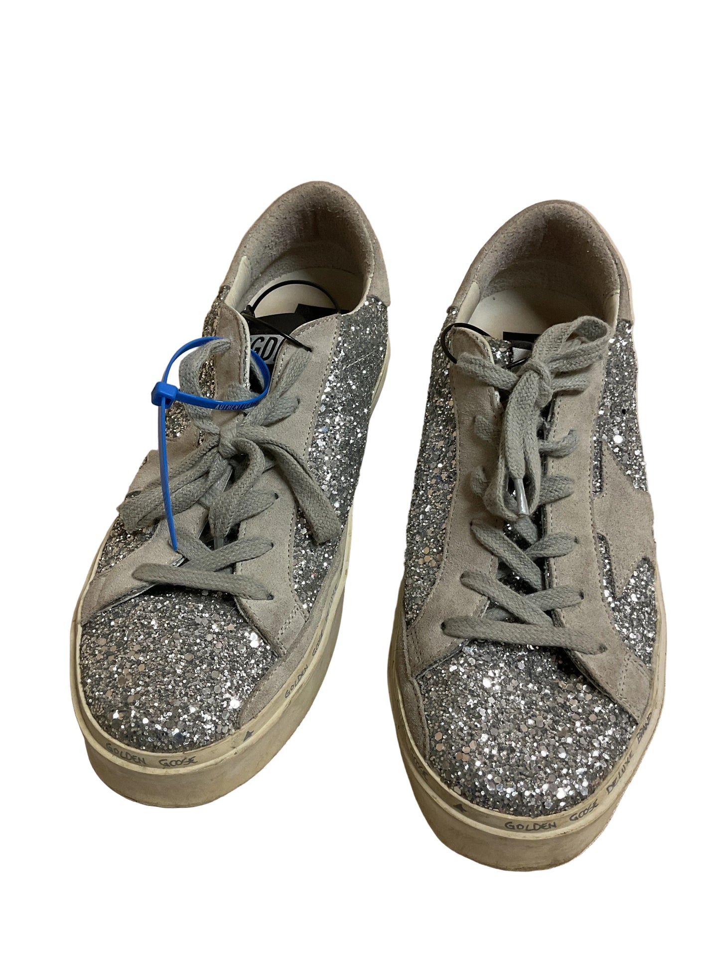 Shoes Luxury Designer By Golden Goose In Silver, Size:8.5