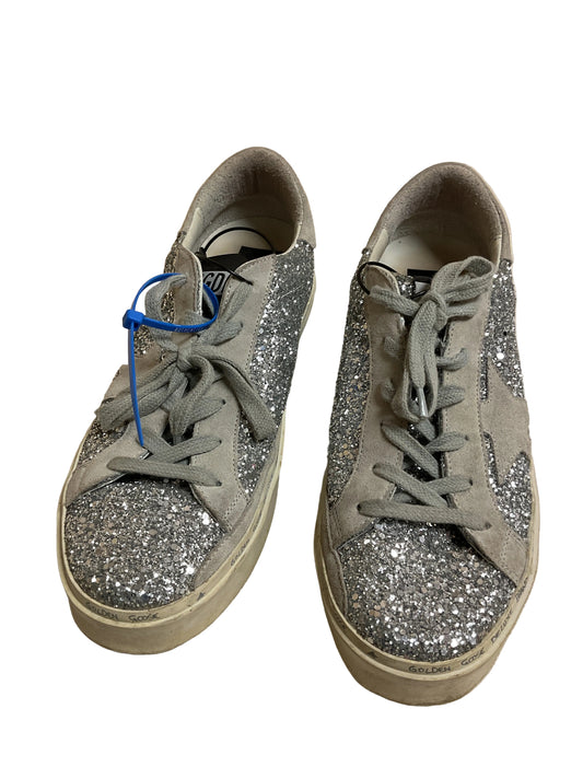 Shoes Luxury Designer By Golden Goose In Silver, Size:8.5