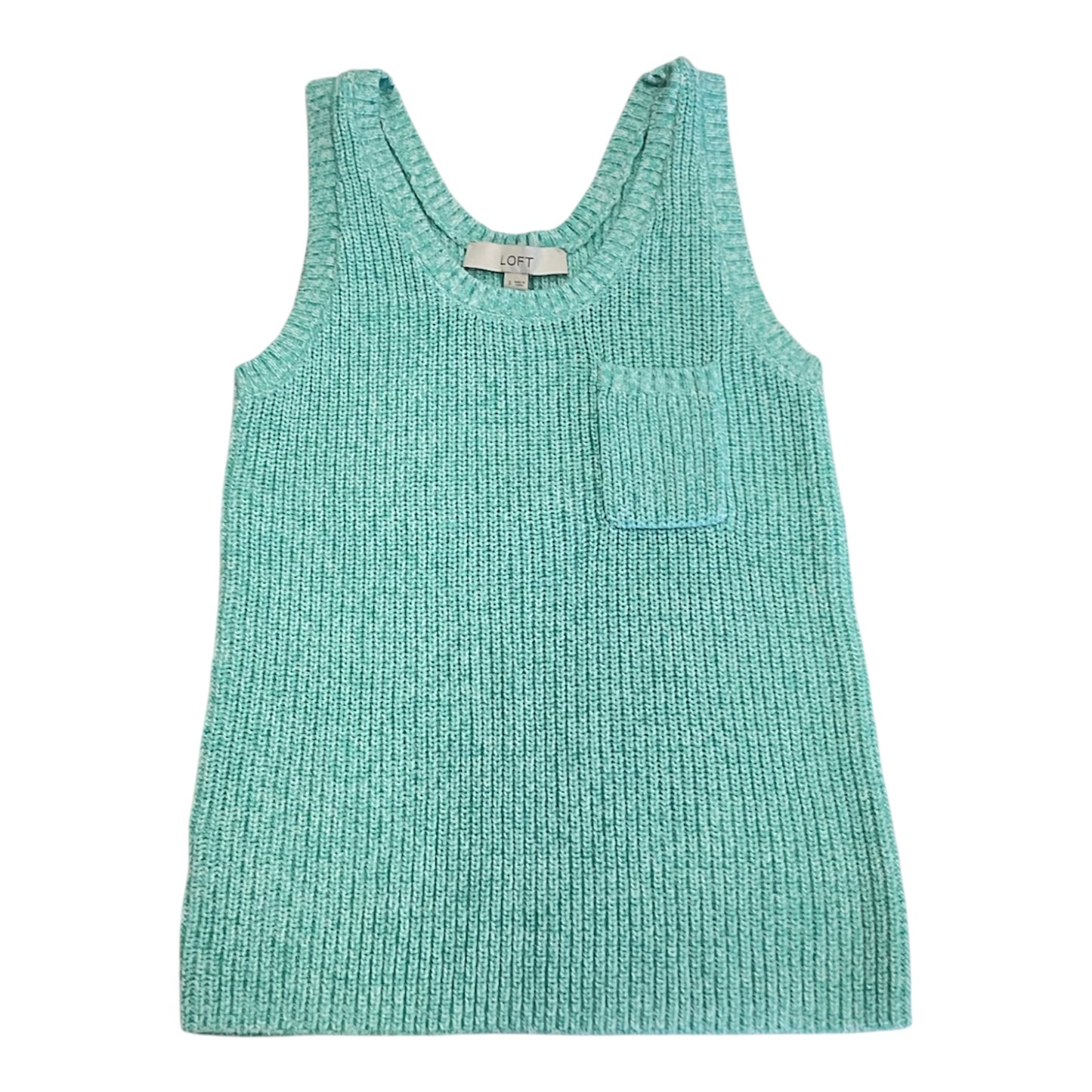 Top Sleeveless By Loft In Aqua, Size:S