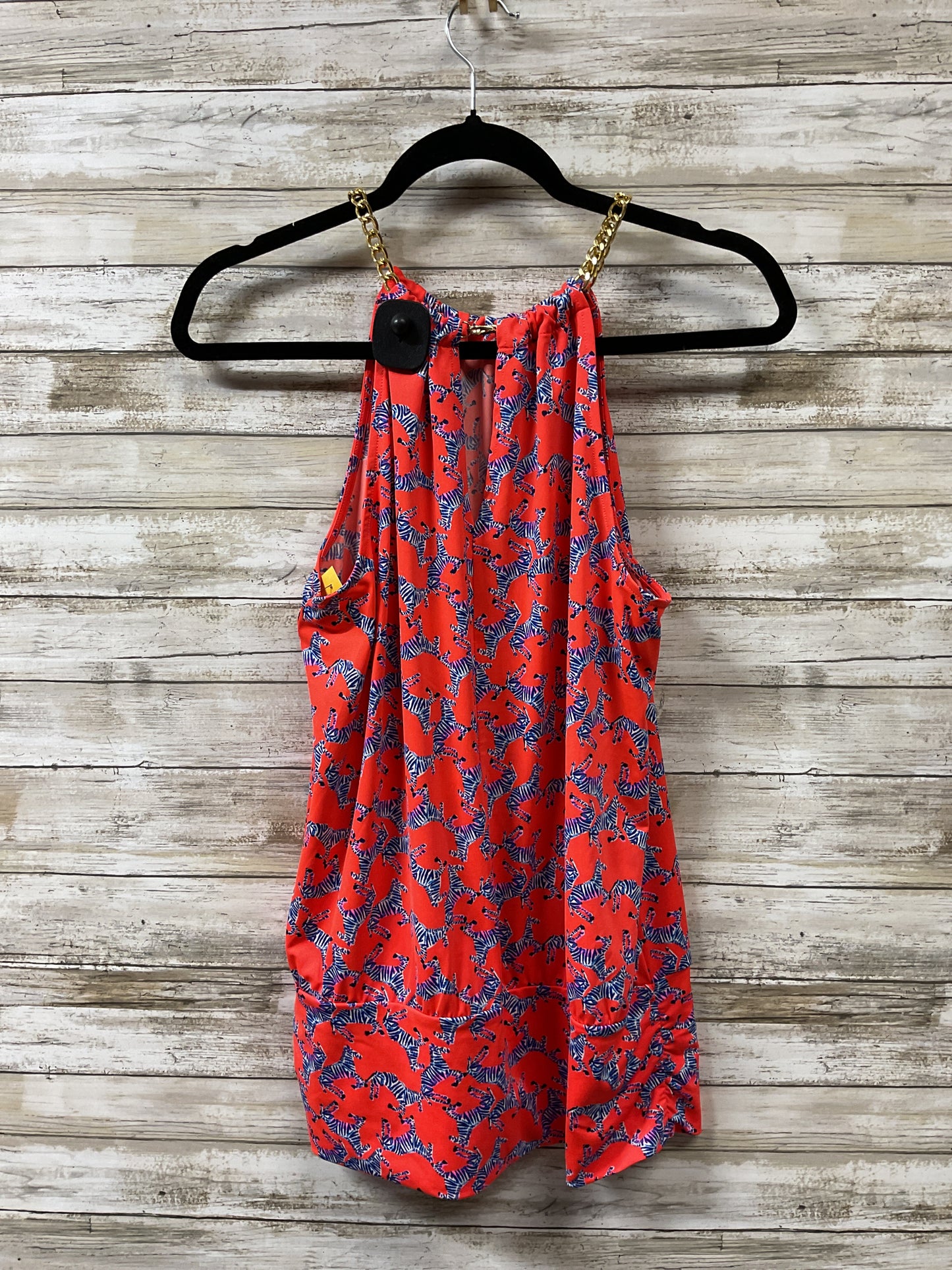Top Sleeveless Designer By Lilly Pulitzer In Blue & Orange, Size:M