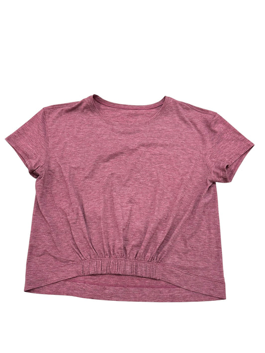 Athletic Top Ss By Lululemon In Maroon, Size:S