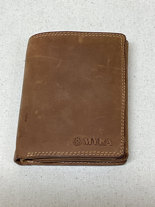 Wallet Leather By Myra In Brown, Size:Small