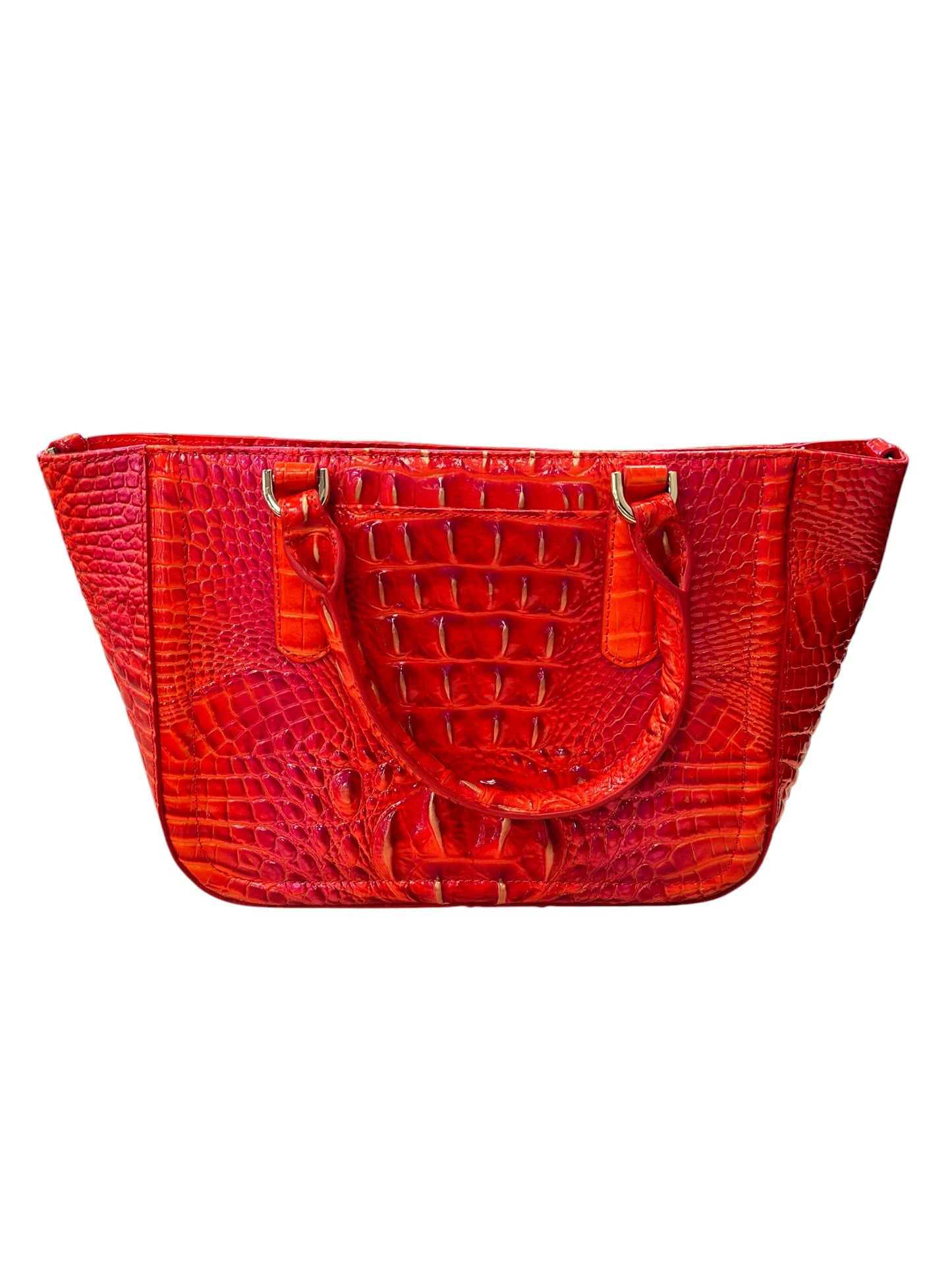 Handbag Designer By Brahmin In Orange & Red, Size:Medium