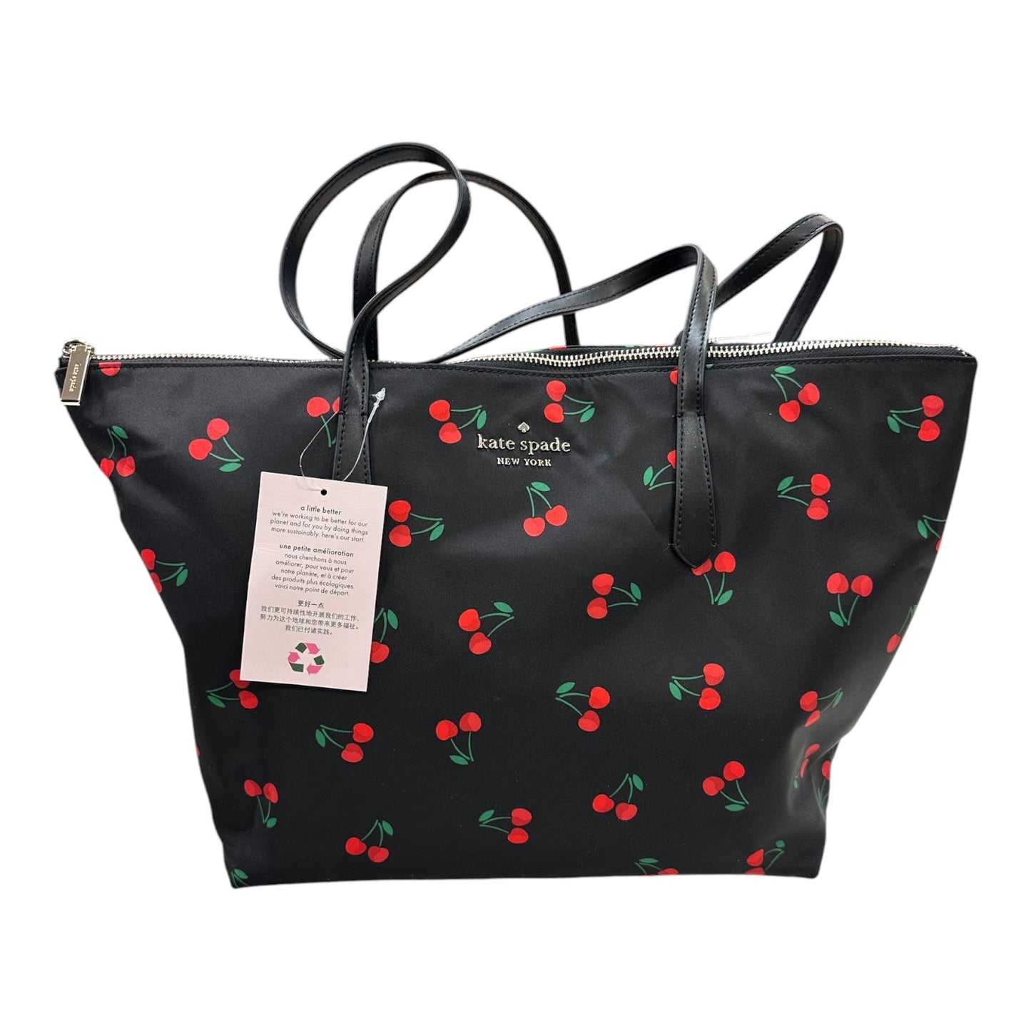Handbag Designer By Kate Spade In Black & Red, Size:Large