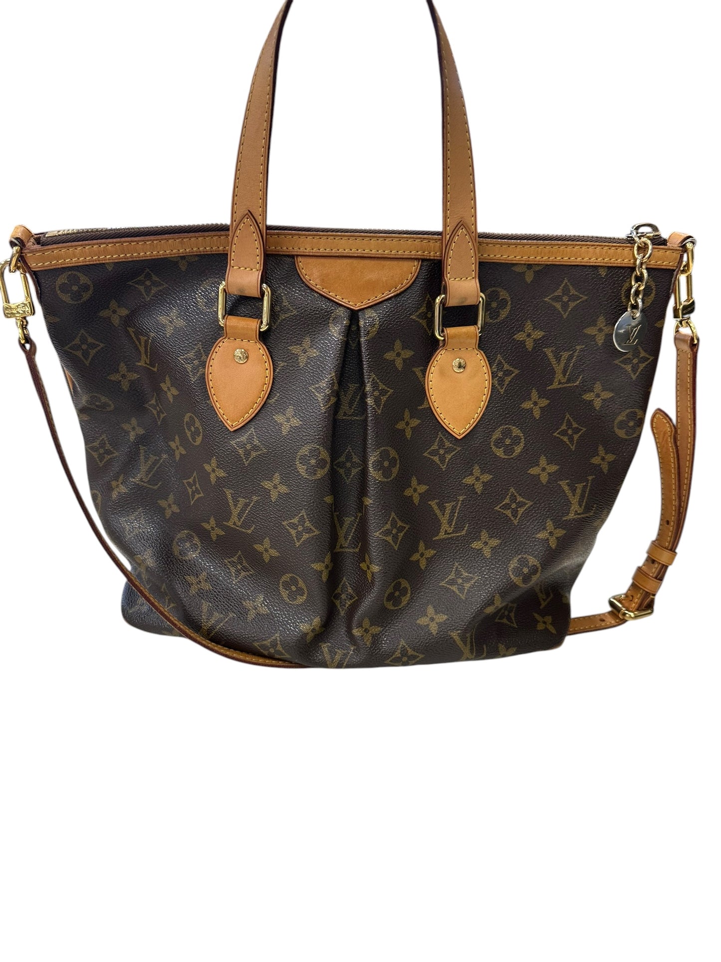 Handbag Luxury Designer By Louis Vuitton In Brown & Tan, Size:Large