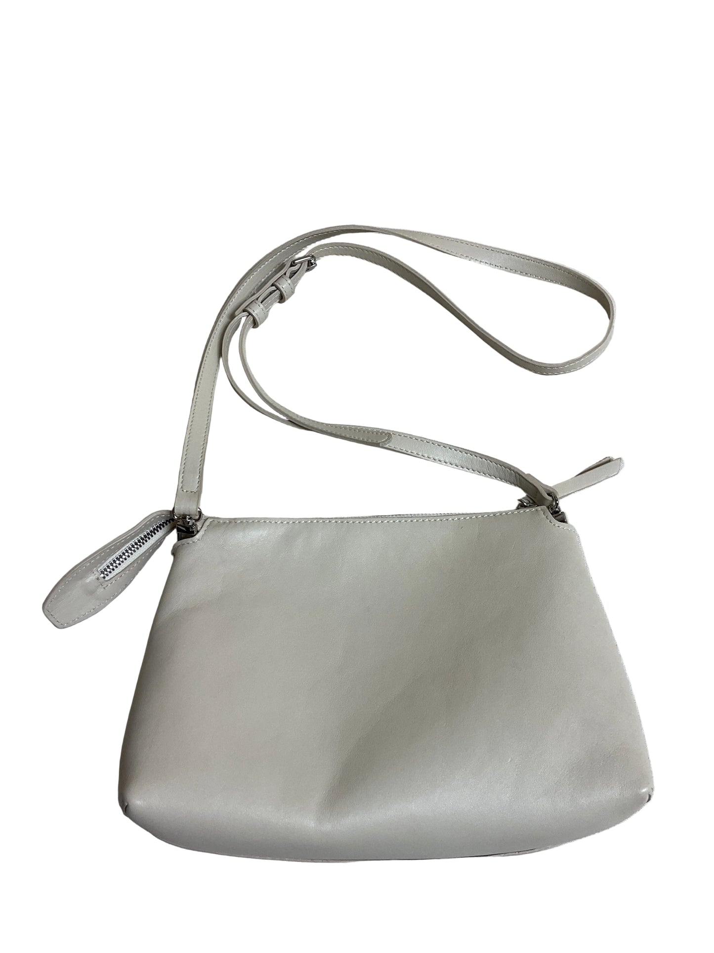 Crossbody Leather By Cmb In Cream, Size:Medium